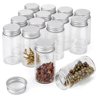 Wholesale Diameter 37mm Glass Bottle Candle Glass Vials Saffron Container Glass Vial With Screw Lid For Candy Storage Bottle 1