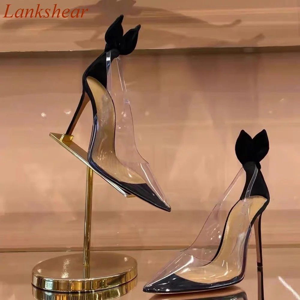 Pointed Toe Shallow Women Pumps Transparent Shallow Stiletto Heels Fashion Casual Sexy Party Solid Women Shoes 2024 New Arrivals