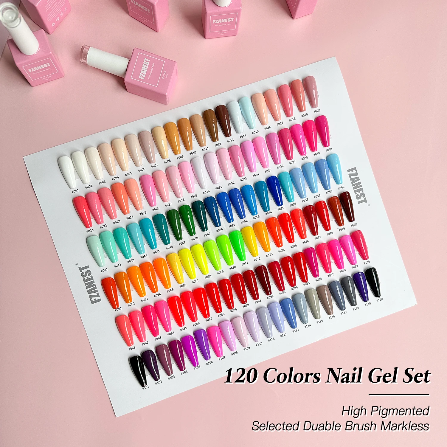 FZANEST 120colors Gel Nail Polish Custom Logo Soak Off Gel Polish OEM Gel Polish Wholesale Free Sample Private Bottles 5