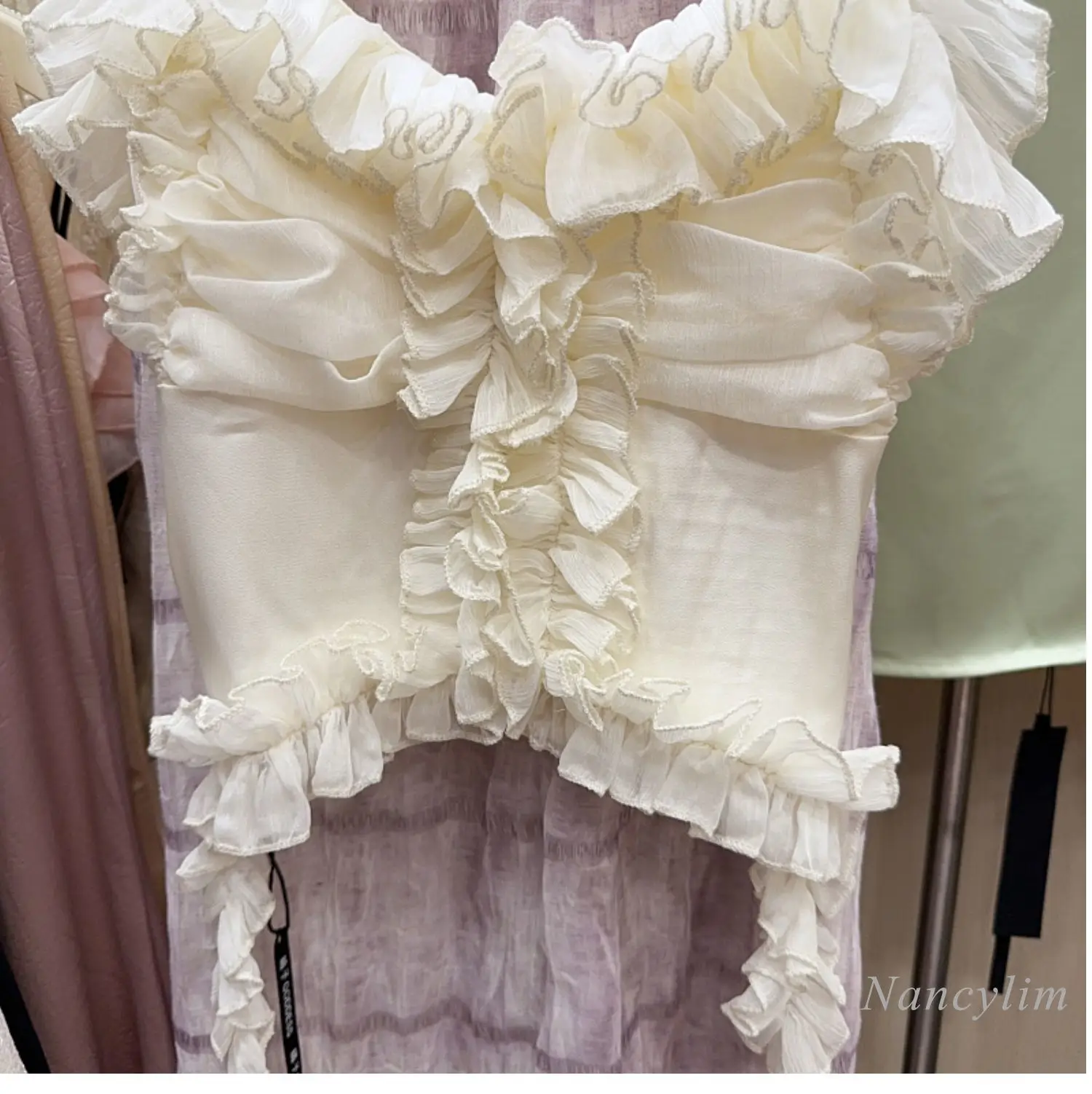 

2024 Summer New Korean Style Irregular Slim Top for Women Slim-Fit Strap Elegant All-Match Vacation Camisole