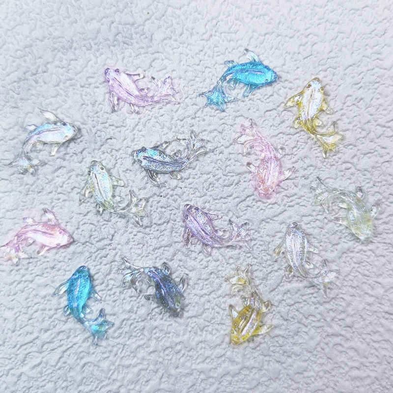 

100Pcs Cute Mini Shining Dolphin Resin Figurine Crafts Flatback Cabochon Ornament Jewelry Making Hairwear Accessories 16*9mm