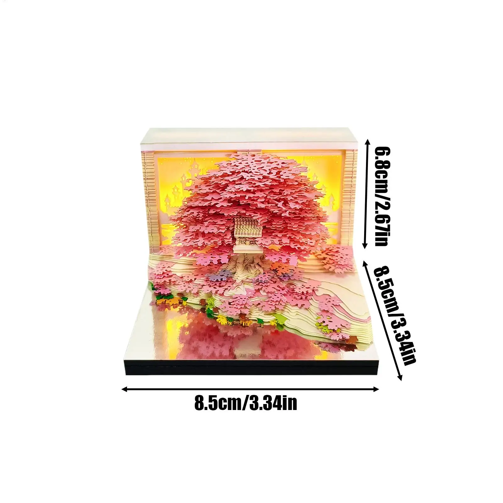 Time Piece Calendar 2026 3D Sculpture Calendar 2026 Carving Flower Tree House Design Tear Away Art Notepad For Home Workout