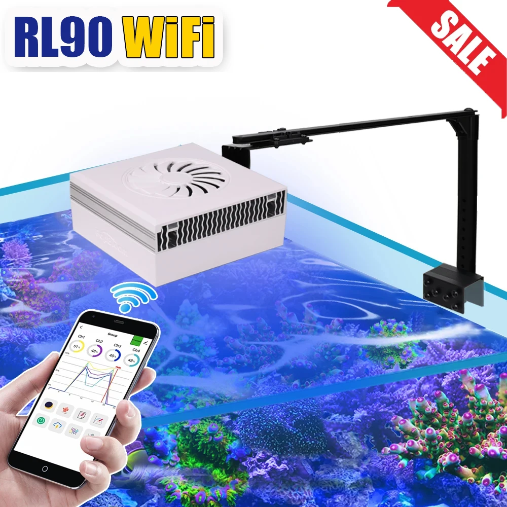 Popbloom-Luce Per Acquario A Led Wi-Fi, Lampada Per Acquario Marino Per Barriera Corallina, Sps, Lps, Luce Per Acquario Di Acqua Salata, Controllo App