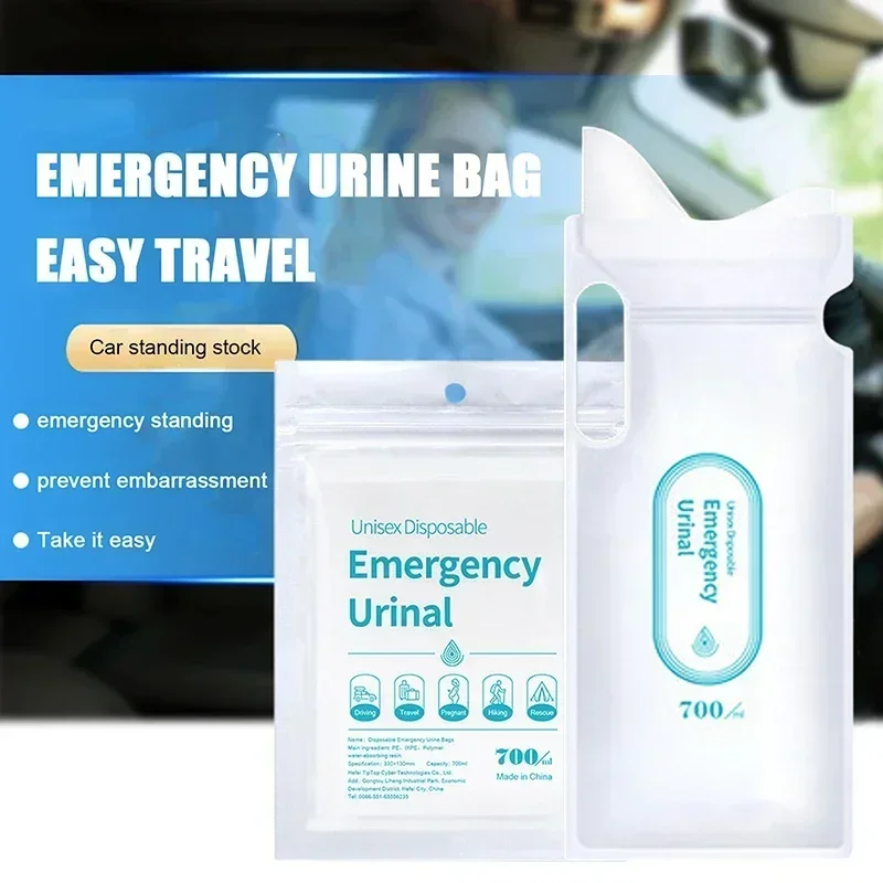 700ml Car Urine Bag Emergency Portable Vomit Bags Mini Mobile Toilets Handy Unisex Disposable Urinal Toilet Bag 4PCS