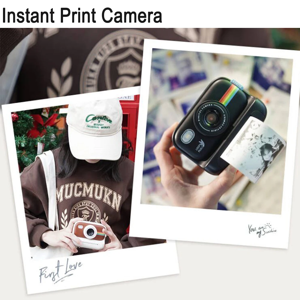 Digital Camera Instant Print Camera for Kids Christmas Birthday Gifts for Girls Boys 1080 HD Digital Video Cameras Toddler Portable Toy