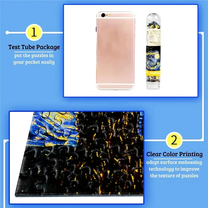 150PCS Jigsaw Pocket Multi-type Landscape Puzzle Game Test Tube Packaging Travel Puzzle Toys DIY Jigsaw  Puzzle Toys Kids 3