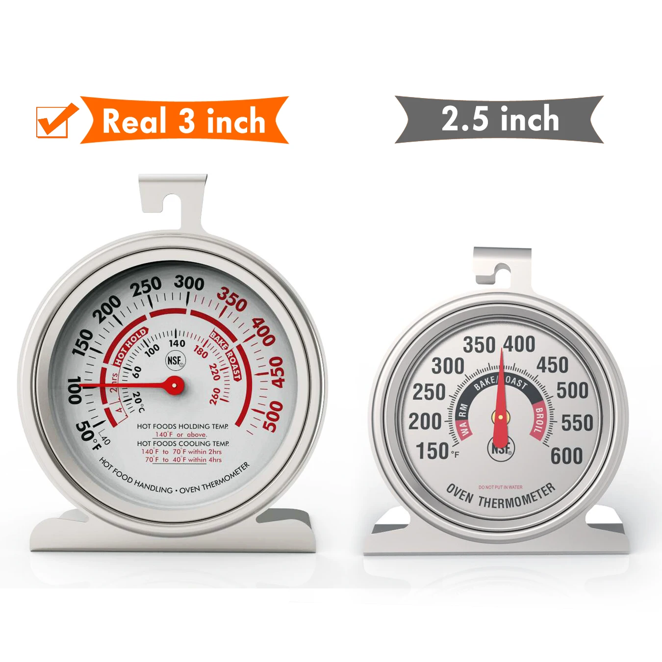 oven Thermometer BBQ Baking 3-Inch Dial Classic Series  Stainless Steel  kitchen thermometer 3