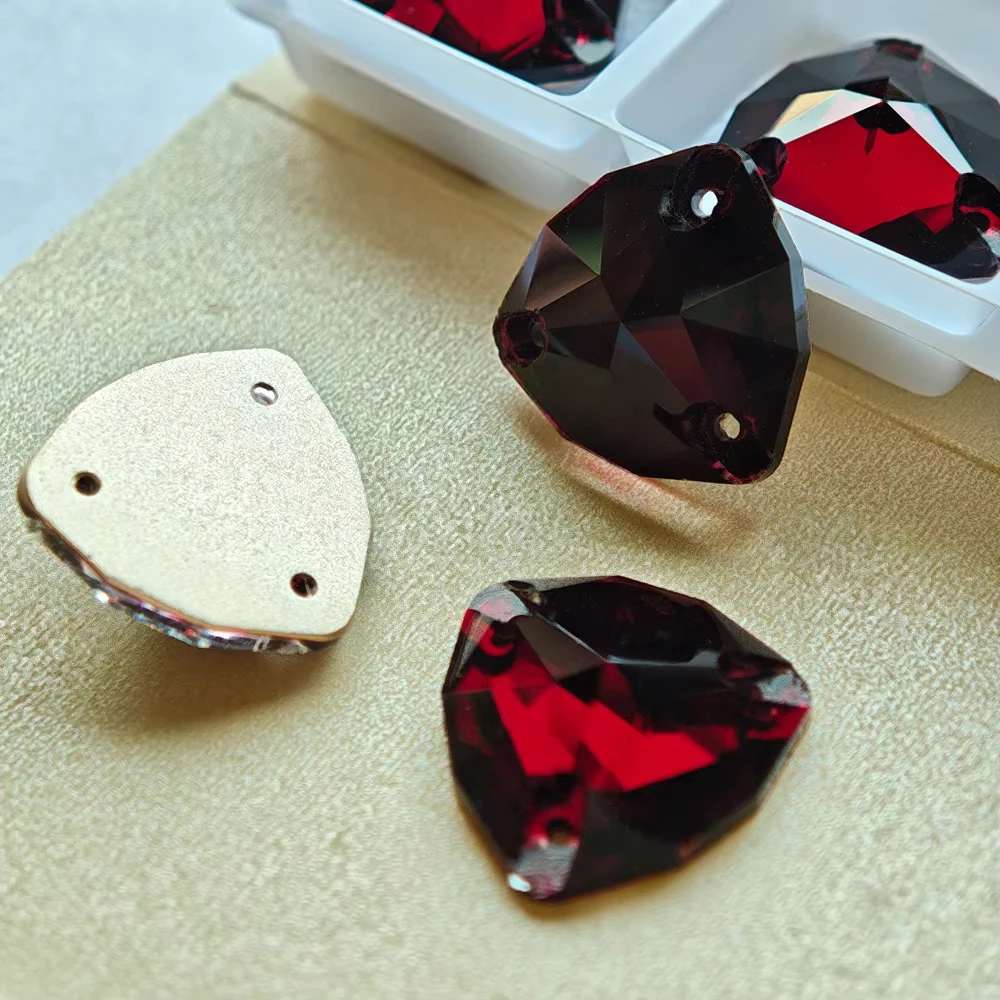 PUBRILEX Dunkle Siam-Strasssteine zum Aufnähen, Glaskristalle, flache Rückseite, runde Nähsteine, DIY-Bastelzubehör, Diamant für Taschen – Detail 2