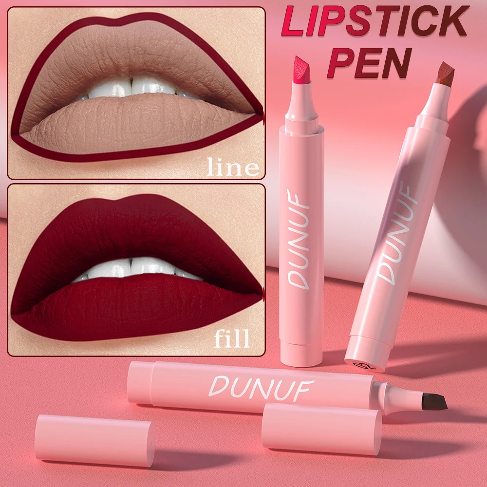 5 Colors Bevel Lipstick Pen Velvet Matte Lipliner Waterproof Nourishing Not Fading Makeup Rose Red Lip Tint Liquid Cosmetic Lip Liner Pencil Lip Liner Lipliner Pencil Lip Liner Set Lipstick Pencil Lip Stain
