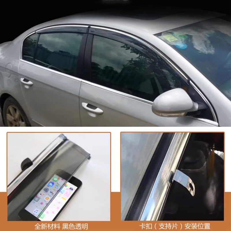 Window Visor For Volkswagen Passat B6 2006-2015 Door Window Vent Deflectors Rain Guards Weather Shield
