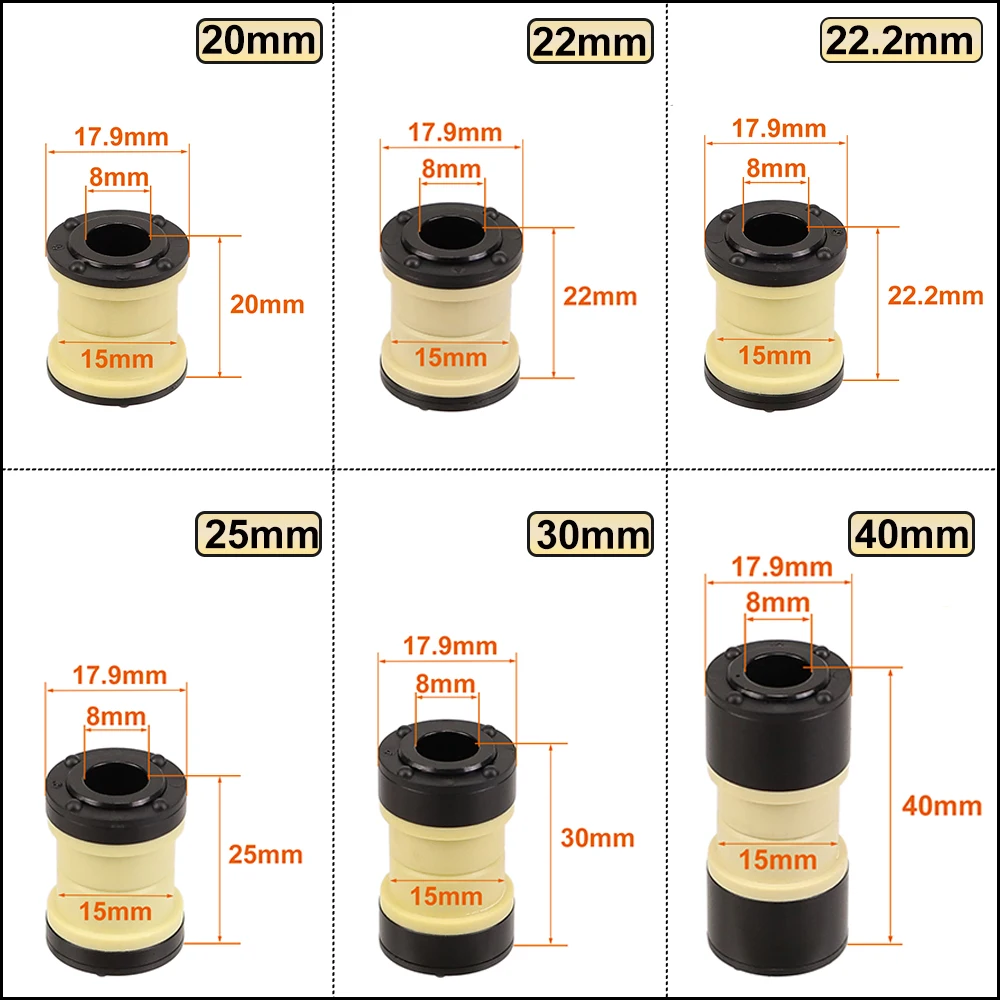HEPPE 자전거 리어 서스펜션 부싱 20/22/22.2/25/30/40mm MTB 리어 쇼크 업소버 DU 부싱 (FOX 리어 쇼크 업소버용)