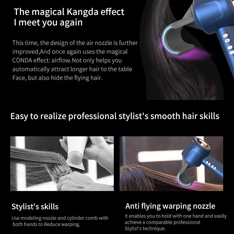 Professional 1600w Super Hair Dryer Personal Care Styling Negative Ion Salon Tool Constant Anion Electric Leafless