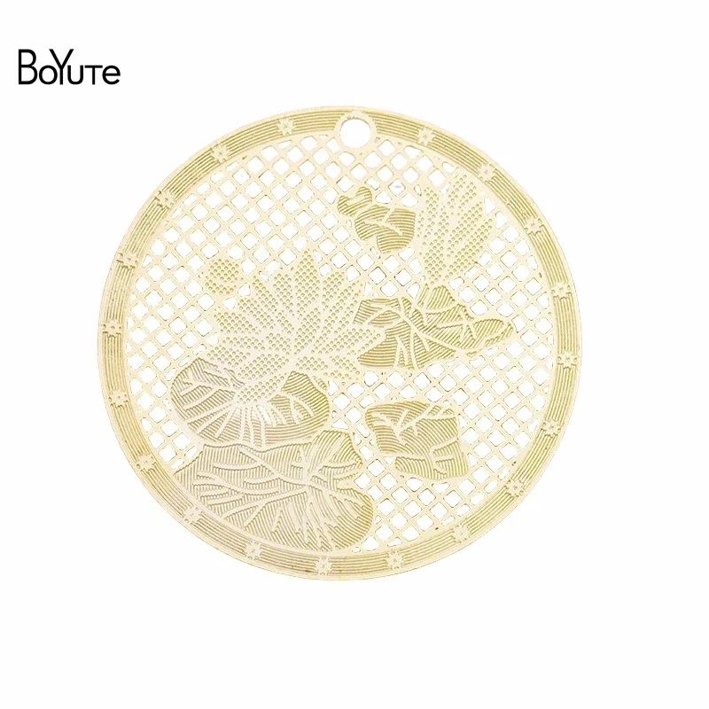 

BoYuTe (20 Pieces/Lot) 36MM Brass Filigree Lotus Pendant Sheets Diy Handmade Materials for Necklace Jewelry Making