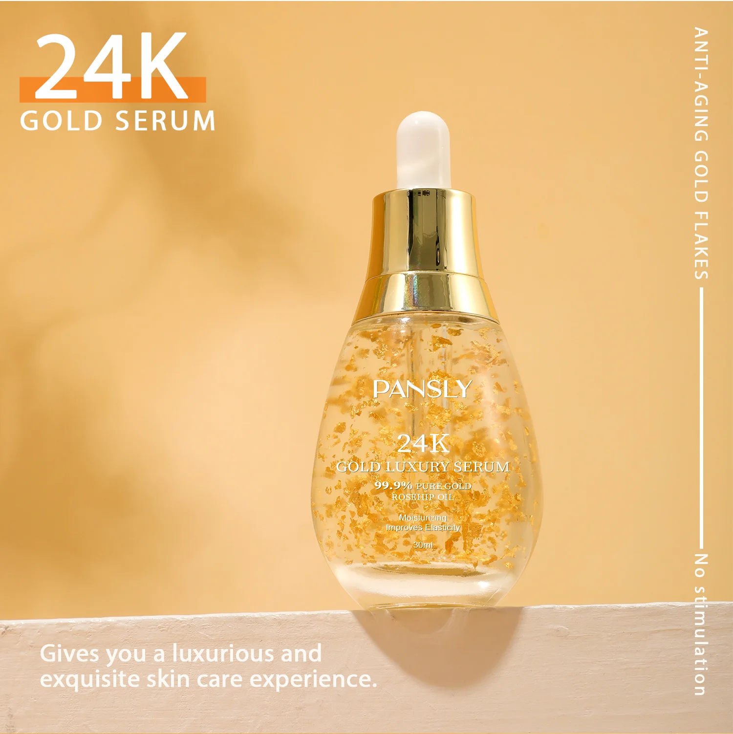 

Ginseng serum 24K, golden liquid, anti-wrinkle peptide, original, moisturizing, nicotinamide 30ml
