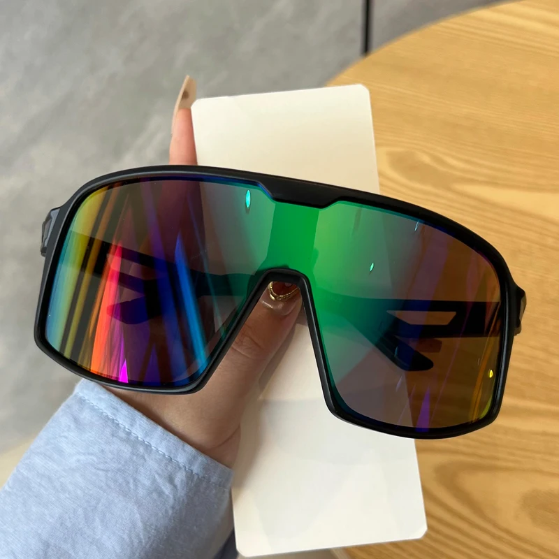 Unisex Oversized Mirror Sports Sunglasses with UV Protection