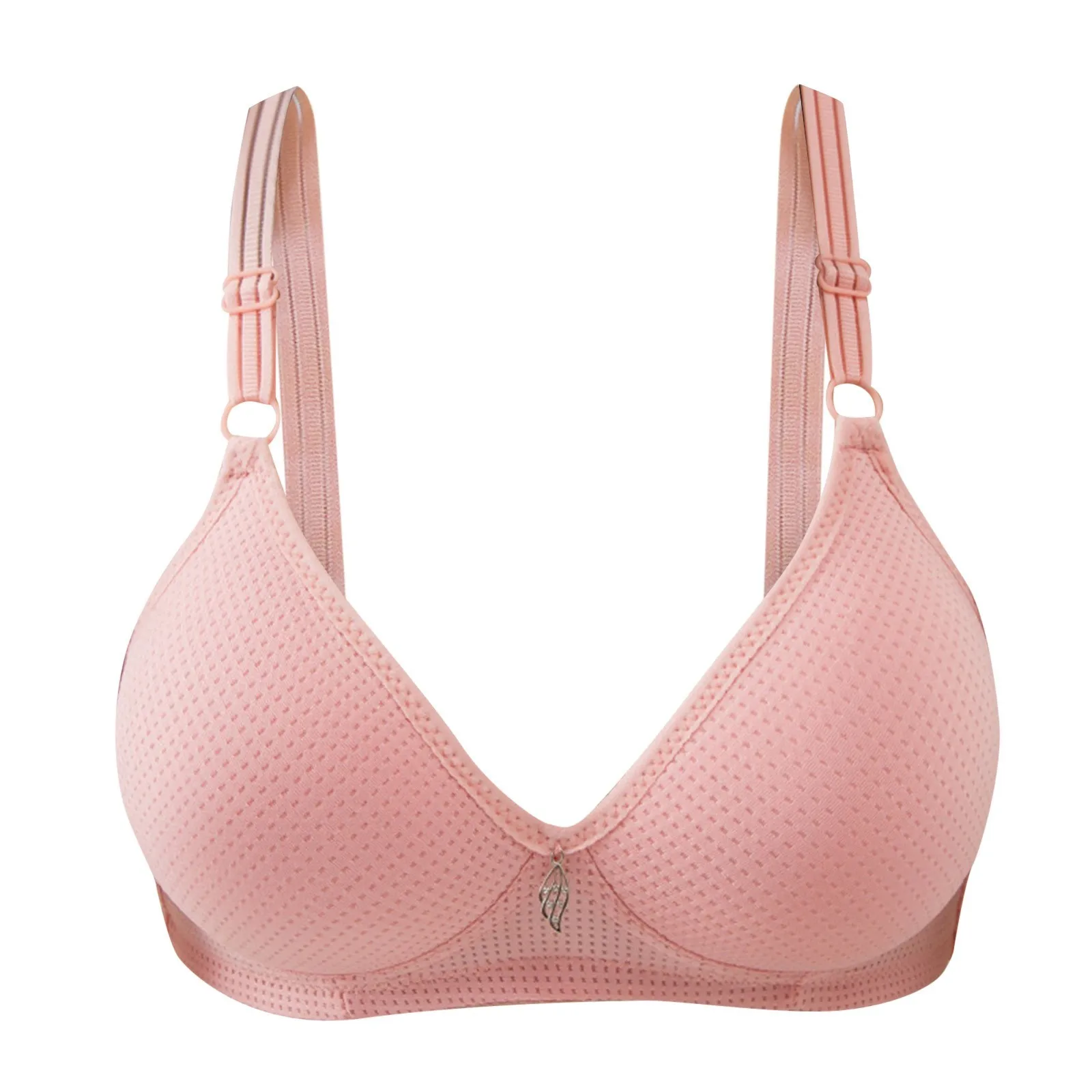 Description Picture 3 of itemWomen's Seamless Breathable Brassiere Wire Free Gathering Push Up Sexy Bra Solid Color Adjustable Strappy Triangle Cup Bra