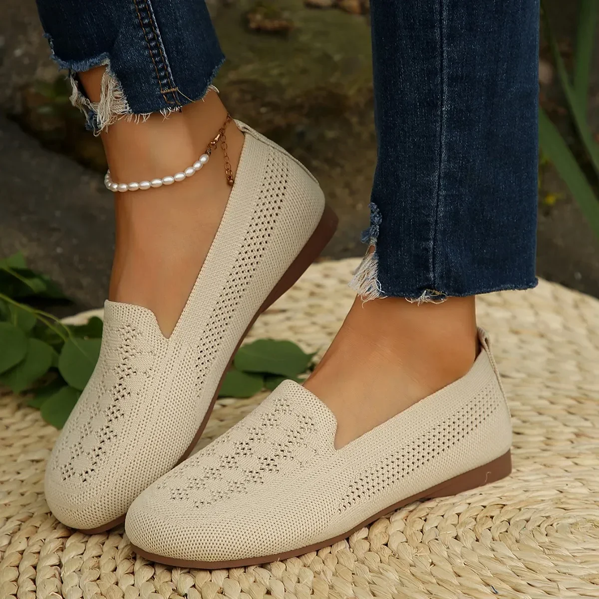 Mocasines Planos De Mujer Verano – Zapatos Casuales Transpirables De Malla (Negro, Talla 35)