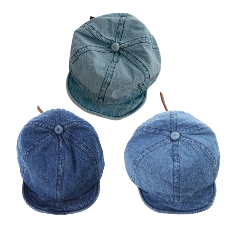 

F62D джинсовая шапка для ребенка, защитная шляпа от солнца для мальчиков и девочек, головной убор от 2 до 4 лет, шляпа от солнца