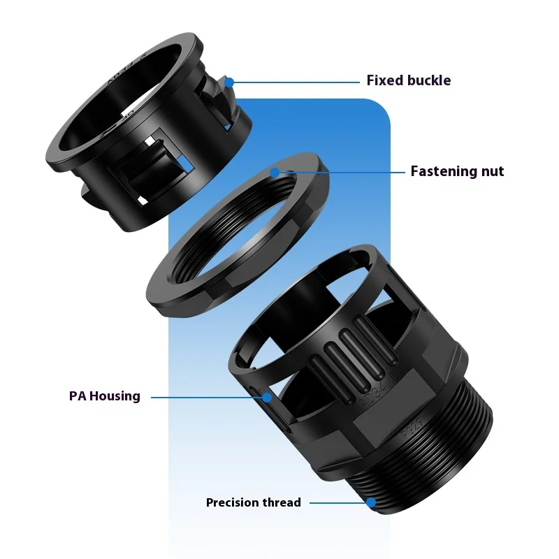 10 Pieces Plastic corrugated pipe fittings nylon hose waterproof fittings quick threading pipe fitting 90 degree elbow