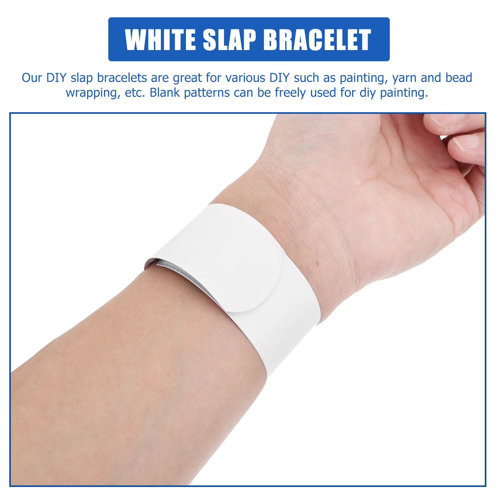 Pure White Ring Blank Slap Bracelets Plain Adult DIY Bulk Party Favors Kids Band Wristband Metal 100 Pcs