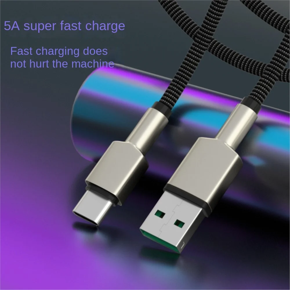 YOCPONO Zinc Alloy 5A Super Fast Charging Data Cable Is Suitable For Charging Android Type-C Mobile Phones