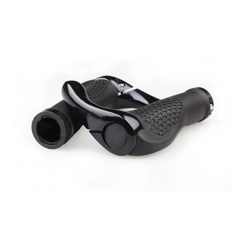 Description Picture 4 of item1 Pair Bicycle Handlebar Grip Ergonomic Anti Skid Lock on Handle Cover Aluminum Alloy Rubber Grips MTB Bike Accessories