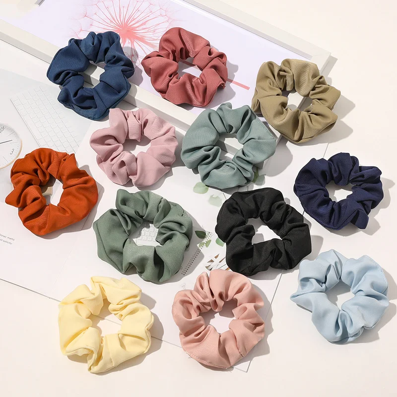 Solid Large Elastic Hair Bands Scrunchie Women Girls Hair Rope Ponytail
