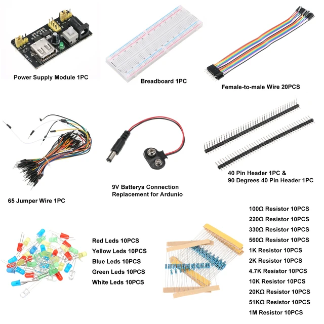 Kit électronique amusant avec 830 trous, panneau d'affichage