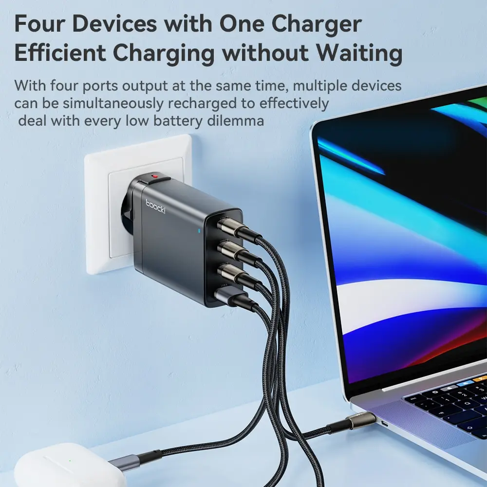 Phone charger usb c charger charger adapter mobile phone charger phone charger adapter usb phone adapter usb charger Toocki USB C 100W GaN Charger PD Quick Charger 65W Fast Charging For iPhone 15 14 13 12 11 Pro Max QC3.0 Type C Adapter