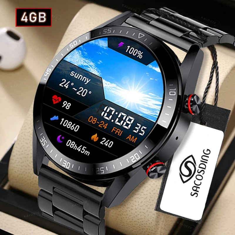 2022 New 454*454 Screen Smart Watches Men Always Display The Time Bluetooth Call Local Music Men Smartwatch For Huawei Xiaomi