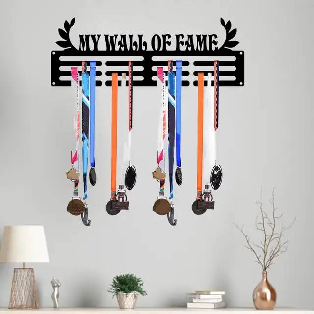 CREATCABIN Dance Medal Holder Metal Hanging Sports Awards Iron Women House Badge Holder Race Medal Medal Holder Black 29x13cm
