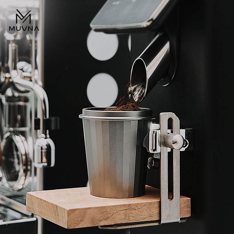 MUVNA Espresso Dosing Cup, Compatible With 51/54/58mm Portafilter Filters, Espresso Accessories, Aluminum(Black/Grey)