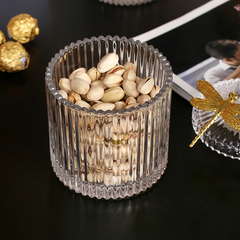 Golden Butterfly Dragonfly Crystal Glass Storage Jar Jewelry Box Sugar Bowl Household Aromatherapy Candle Bottle Glass Container 5