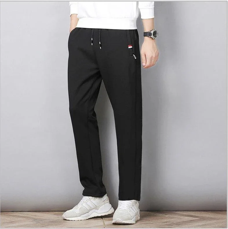 Men Fitness Sportswear Autumn Pants Tracksuit Elastic Waist Sweatpants Cotton Trousers Loose Gyms Jogger Track Pants Mens M- 8XL 3
