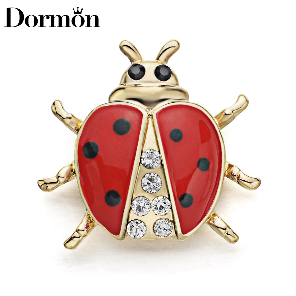 Dormon Alla Moda Coccinella Spilla Pinze Spilli Sveglio Di Cristallo Bijoux Spille Animali Per Le Donne Dz019