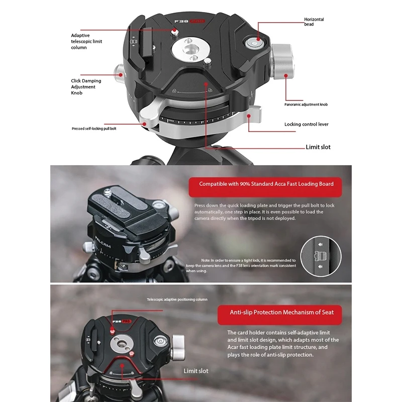 FALCAM 4301 R141K-320P/T00A4302 R141K-A130 Treppiede TreeRoot Quickloc in Fibra di Carbonio Portatile Professionale per Fotografia - immagine 3