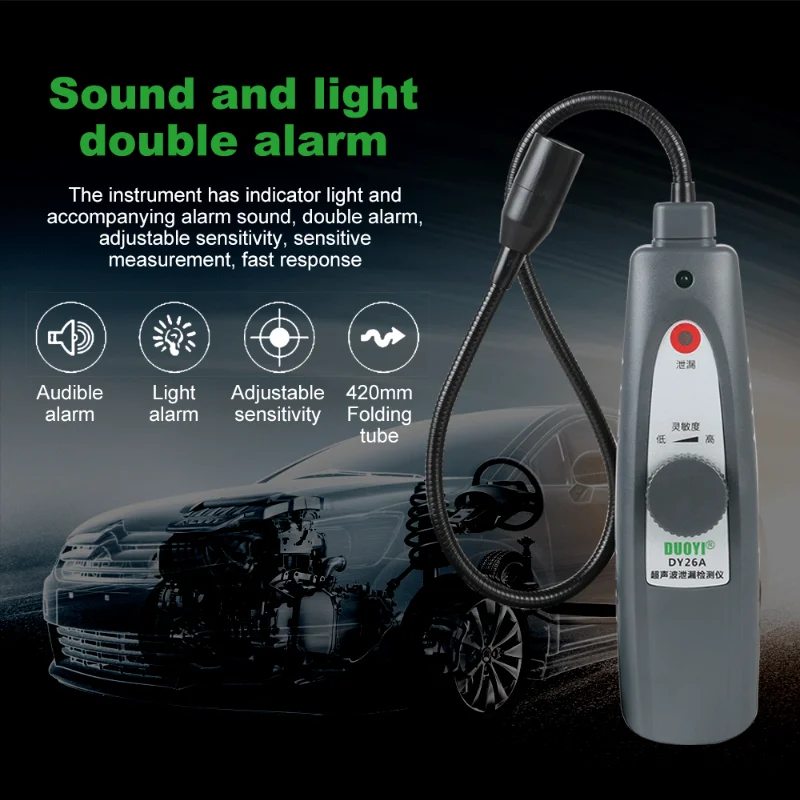 Ultrasonic Leak Detector DY26A Tool Transmitter Sealing Flaw Stethoscope Gas Water Leak Pressure Vacuum Probes Location Repair 3