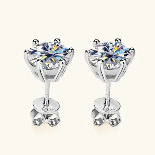 0.5-2ct Moissanite Diamond Stud Earrings 18K Yellow Gold Plated 925 Silver Wedding Earring for Women Men Luxury Jewelry with GRA - Image 5