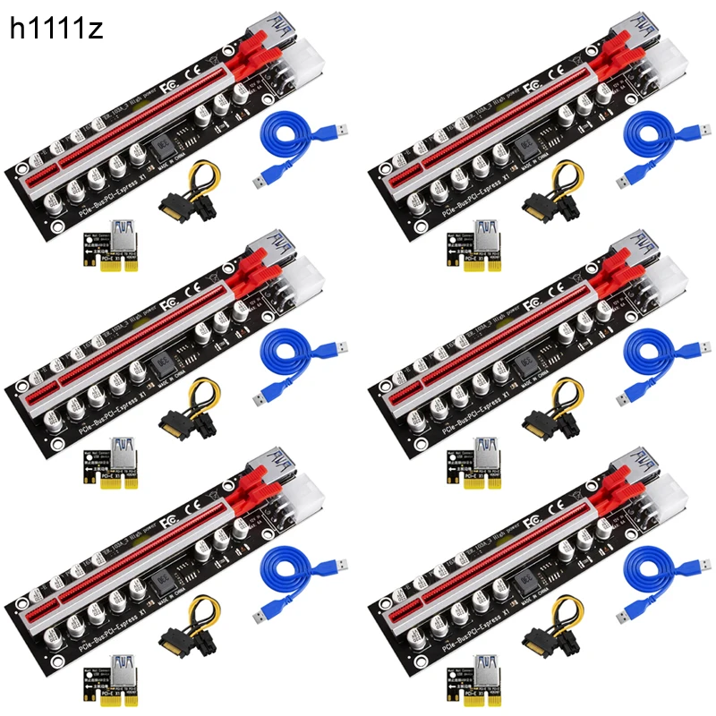 

PCIE подъемник для видеокарты VER103A-3 Riser PCI Express X16 высокомощный 12 конденсатор SATA к 6-контактному кабелю USB3.0 кабель для майнинга BTC