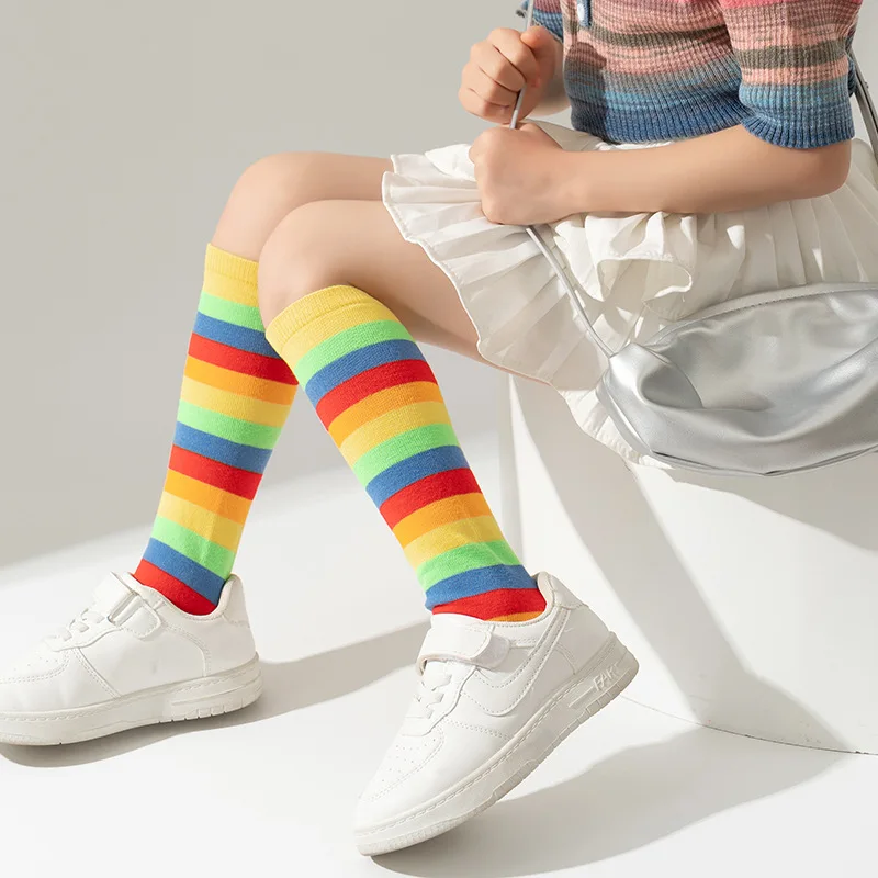 Girls' mid tube socks Korean version children's leg half height tube socks baby performance long tube socks 3