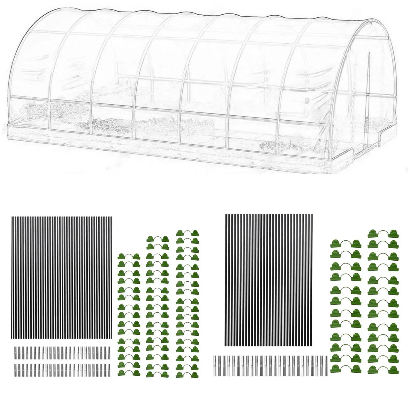 Garden Hoops for Raised Beds Greenhouse Film Clamps Garden Tunnel Hoops for Row