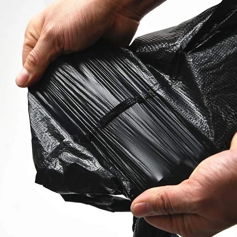 100 pezzi gilet nero sacchetto di plastica cucina soggiorno sacchetto di immagazzinaggio della spazzatura pulito Shopping da asporto imballaggio immondizia con sacchetto della maniglia