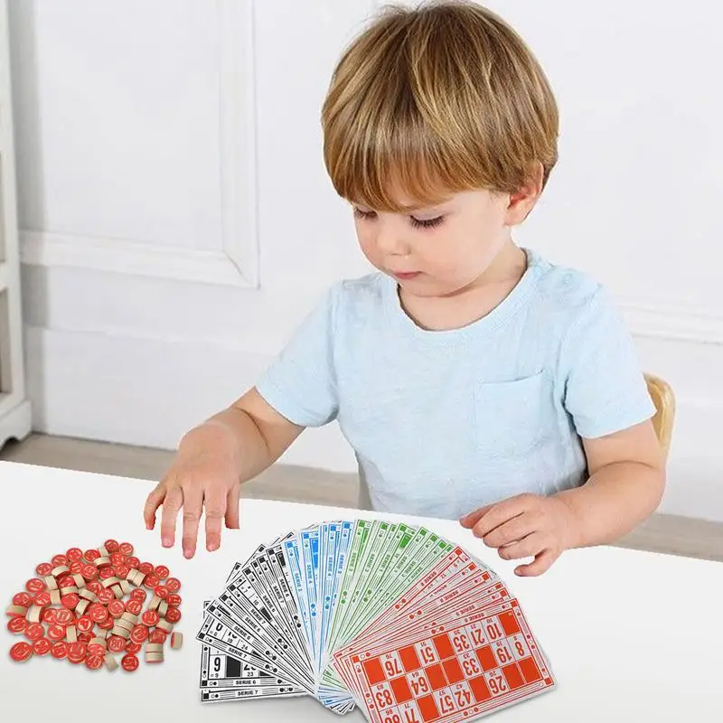 Bingo Games for Family Portable Wooden Travel Bingo Set Learning & Education Strategy Board Games Russian Toys for Birthday 3