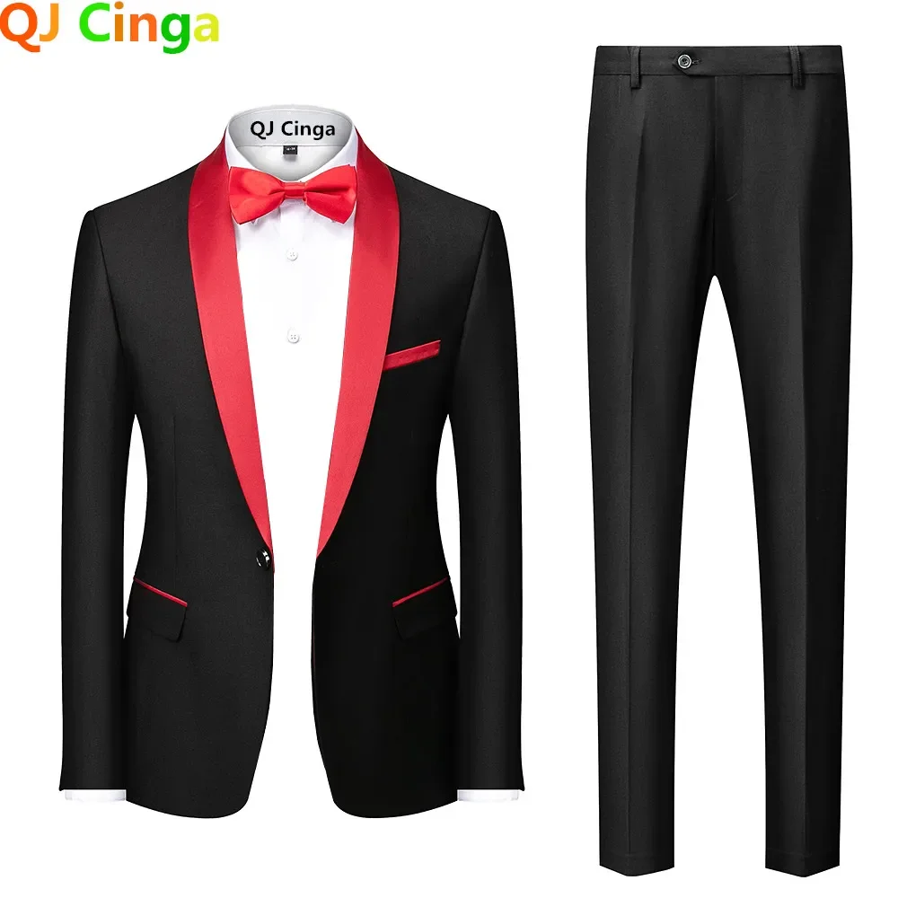 Men 2 Pieces Formal Suit Business Men Clothing Asian Size