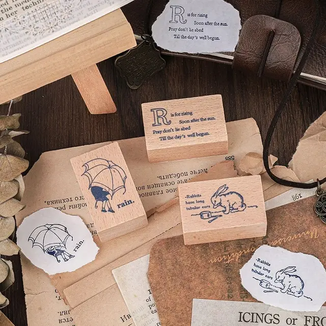 Childhood Story Wooden Stamps Toy Rubber Stamps For Scrapbooking Journals Card Making Stationery Diy Craft Decoration Stamp 6