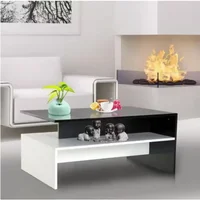 Modern Gloss Lacquer Coffee Table, Black/White 2
