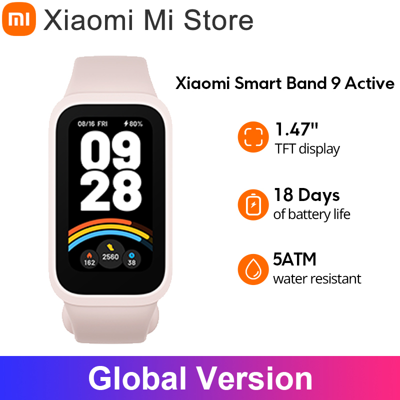Global Version Xiaomi Smart Band 9 Active 18-day Battery Life Modes 1.47'' Display 5ATM All-day Health And Fitness Monitoring