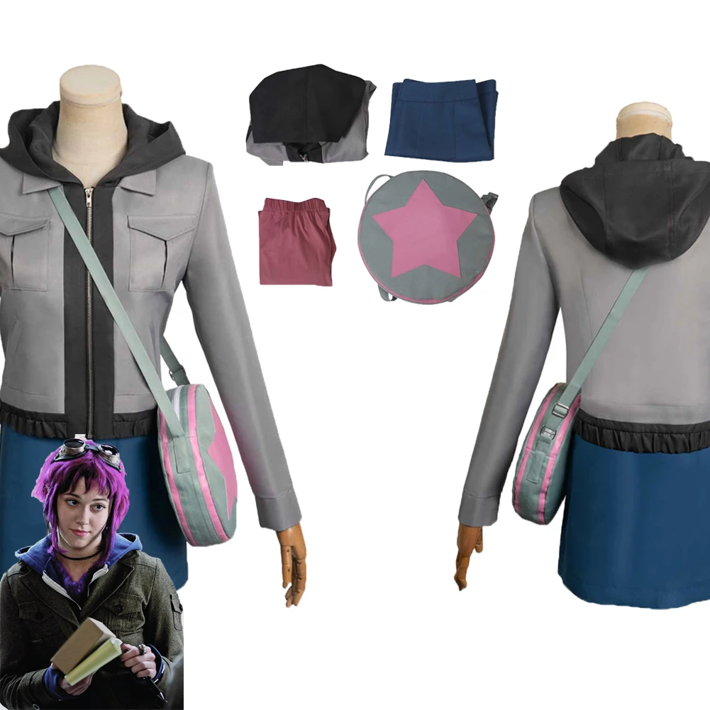 Tv Scott Cos Pilgrim Ramona Flowers Cosplay Costume Outfit Fantasy Top Abiti Halloween Carnival Suit Accessori Per Donna