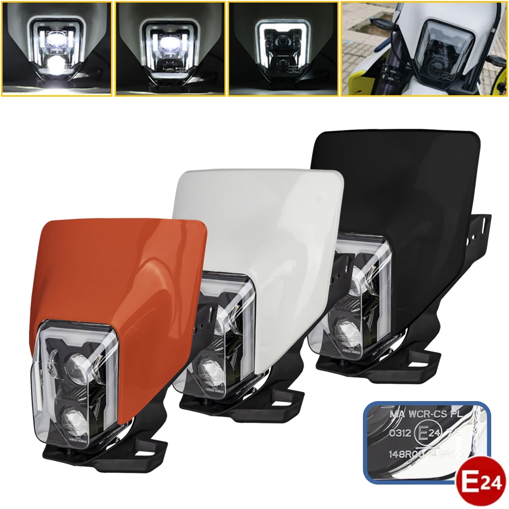 

For Husqvarna TE TC FE 250 300 Motorcycle Enduro Headlight LED Headlamp Convex Lens Motocross Fairing Dirt Bike Accessories
