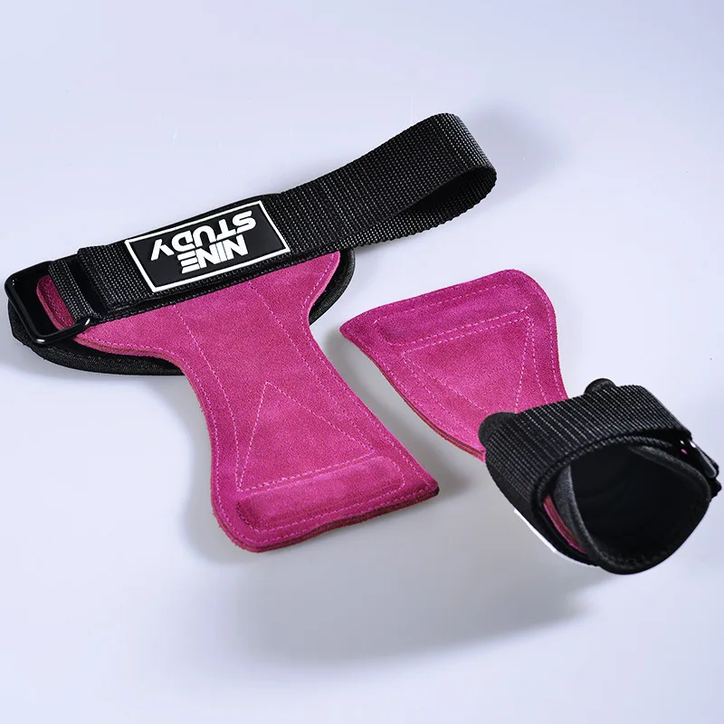 Cowhide Gym Gloves Grips Anti-Skid Weight Power Belt Lifting Pads Deadlift Belt Workout Crossfit Fitness Gloves Palm Protection 5